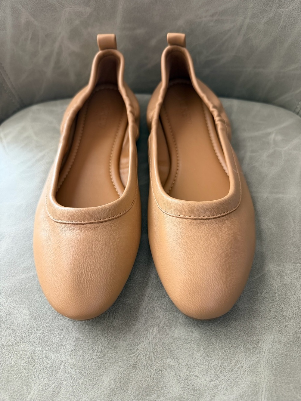 J. Crew The Lizzie Leather Ballet Flats in Tan